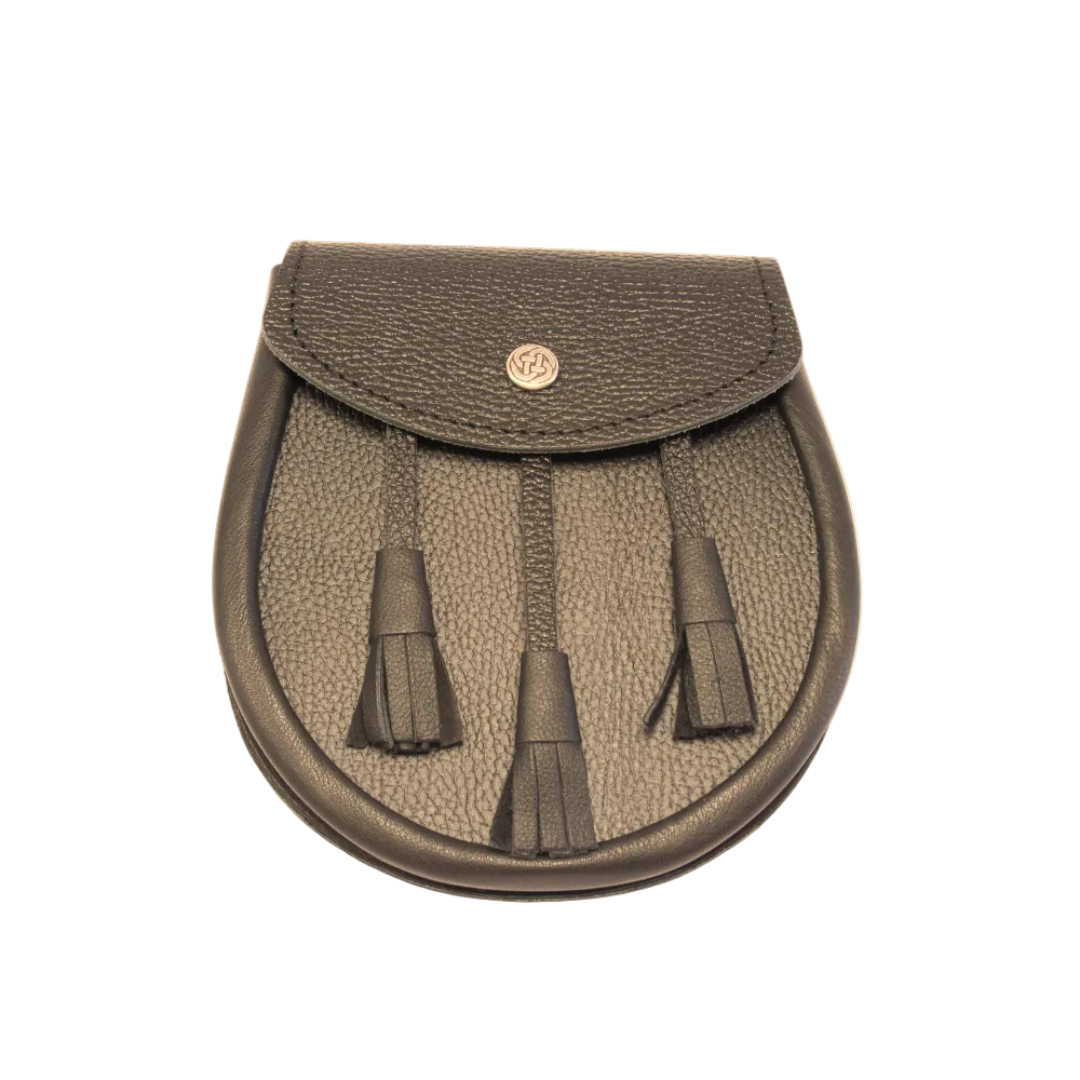 Glen Esk | Day Sporran - Brown Leather with Celtic Weave Closure