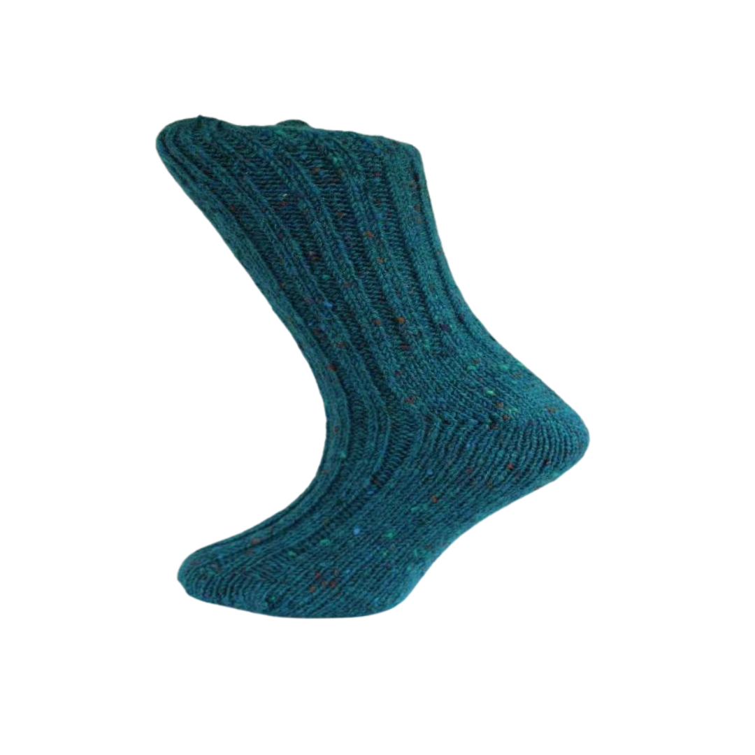 Grange Craft 100% Donegal Wool Socks Aqua Fleck