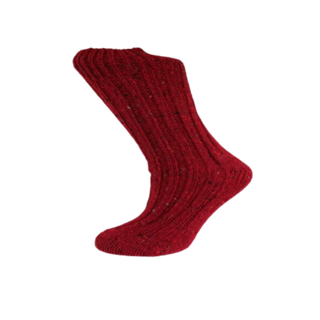 Grange Craft 100% Donegal wool socks Red Fleck