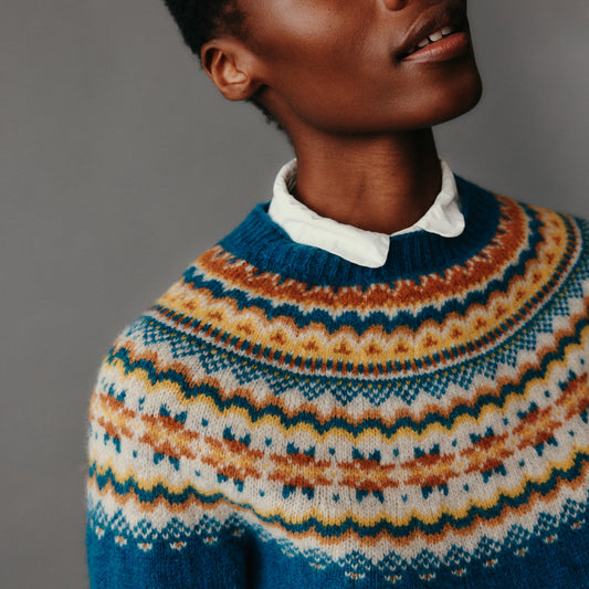 Harley of Scotland | Fair Isle Sweater - Neptune