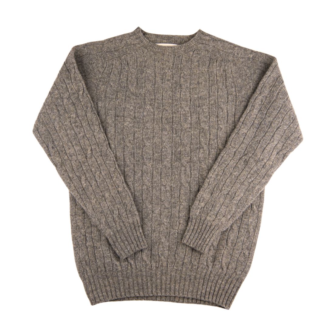 Harley of Scotland | Cable-knit Sweater - Fossil – The Scottish