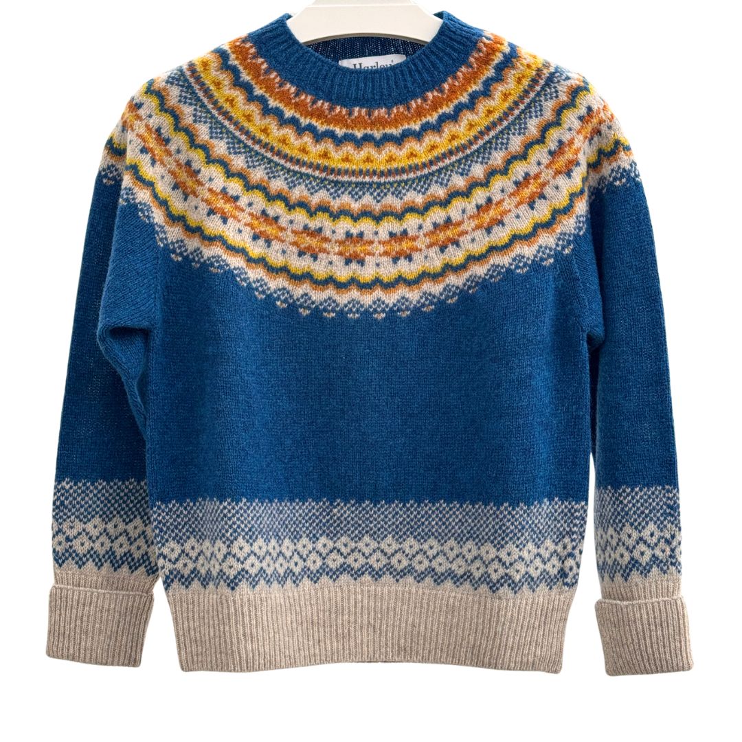Harley of Scotland | Fair Isle Sweater - Neptune
