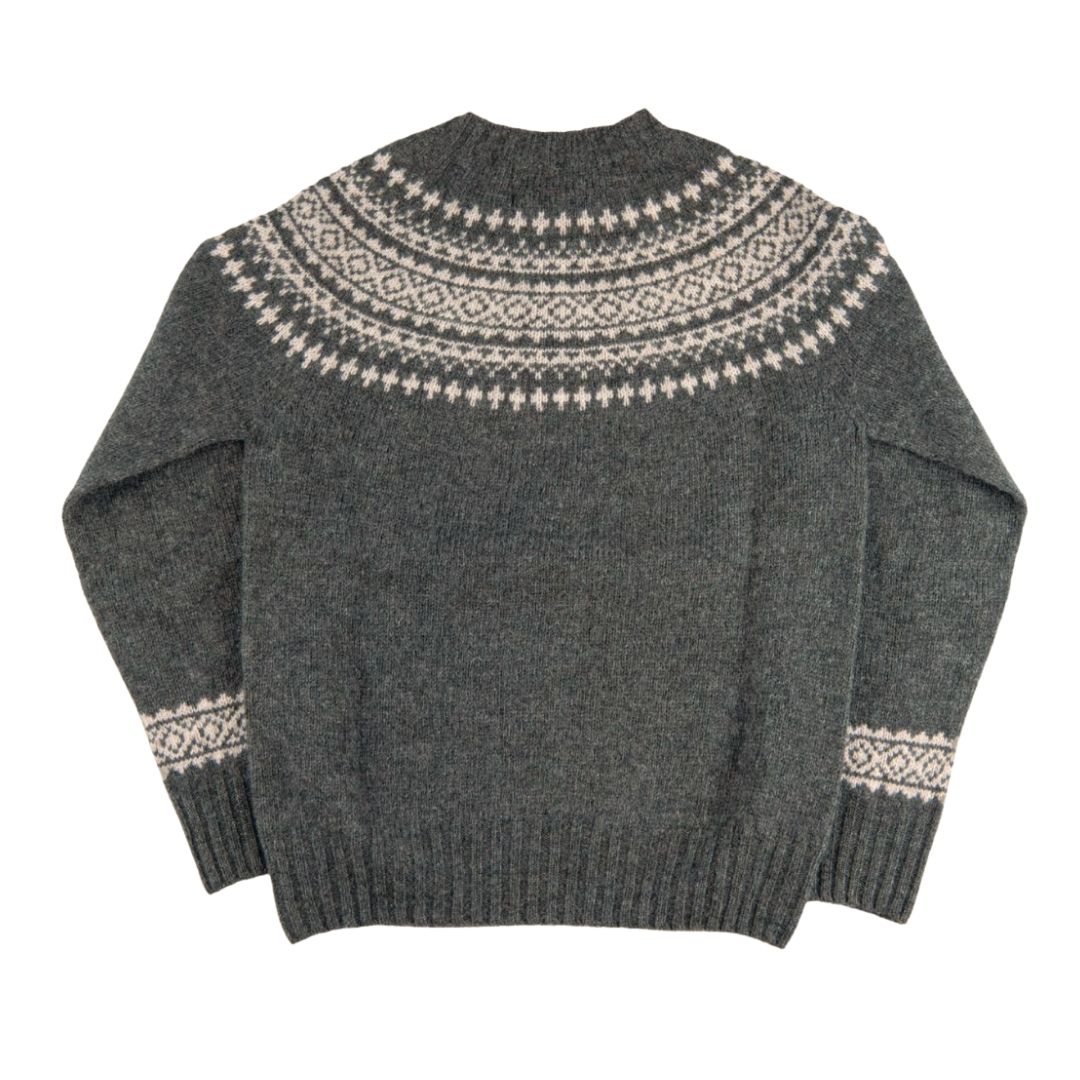 Harley of Scotland | Fair Isle Sweater - Spruce & Putty – The