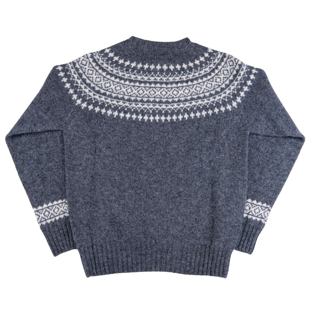 Harley of Scotland | Fairisle Sweater - Basalt/ Vanilla