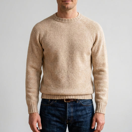 Harley of Scotland | Shaggy Crew Neck Sweater - Cameo