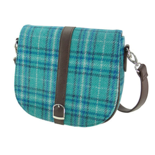 Harris Tweed - Beauly Shoulder Bag - Teal & Blue Check