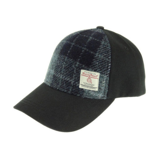 Harris Tweed | Baseball Cap - Grey/Black Tartan