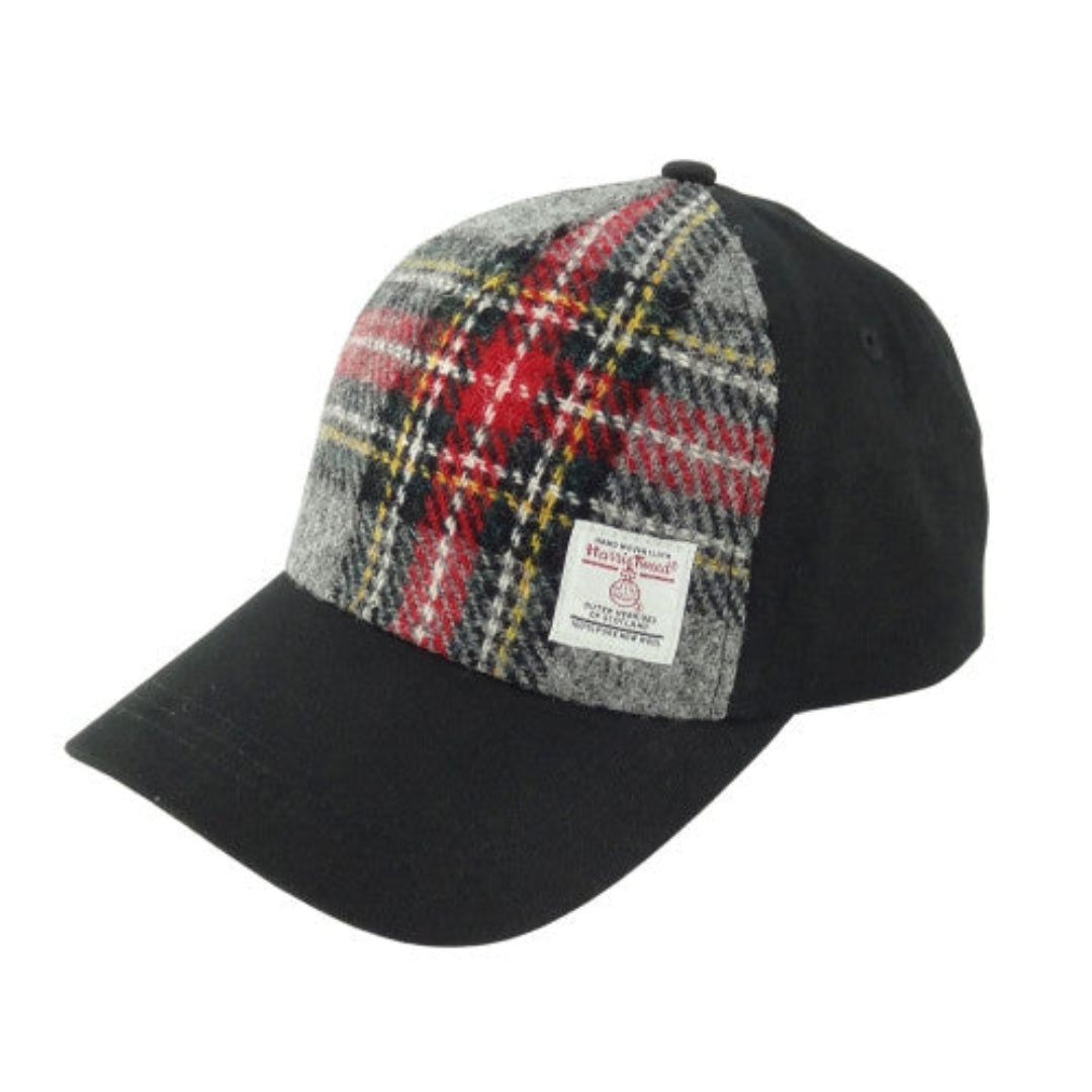 Harris Tweed | Baseball Cap - Grey & Red Tartan