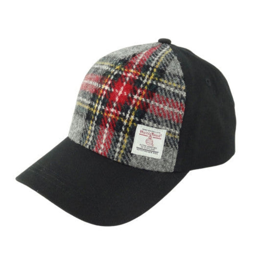 Harris Tweed | Baseball Cap - Grey & Red Tartan
