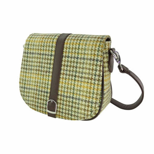 Harris Tweed | Beauly Shoulder Bag - Green & Brown Dogtooth