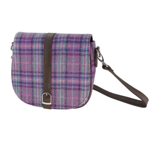 Harris Tweed | Beauly Shoulder Bag - Purple & Mint Check