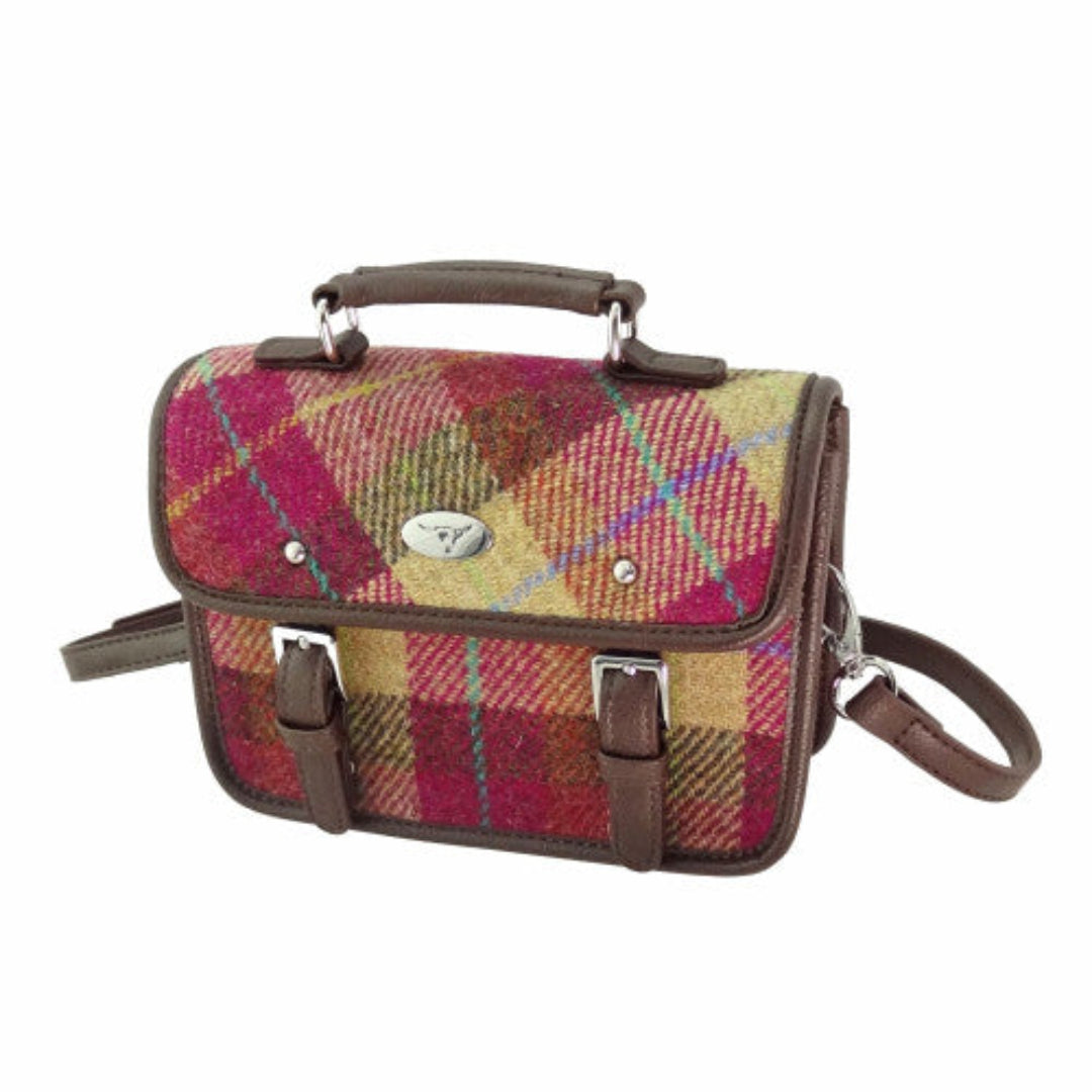 Harris Tweed | Bervie Handbag - Burgundy & Sand