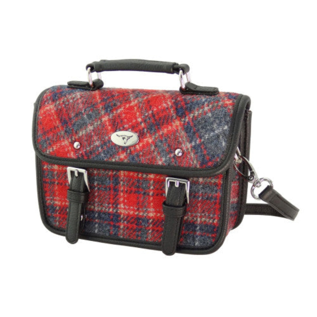 Harris Tweed | Bervie Mini Handbag - Red & Grey Tartan