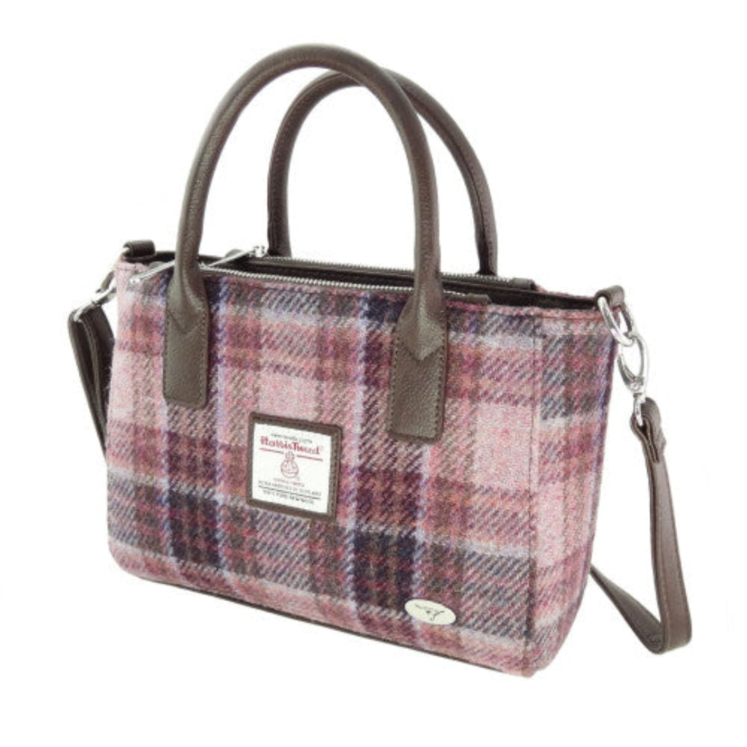 Harris Tweed | Brora Small Tote - Pink/Burgundy Check