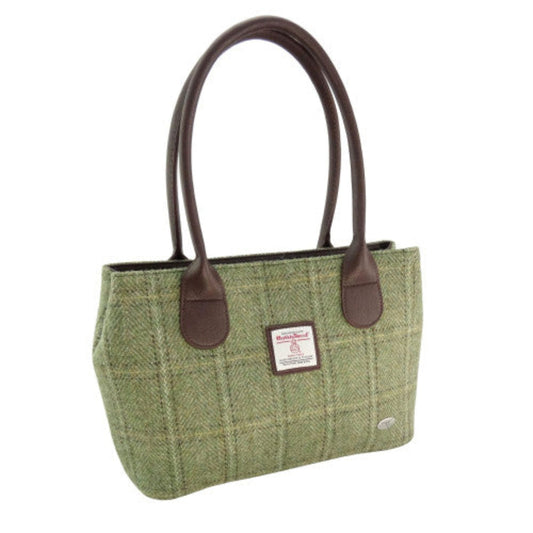 Harris Tweed | Cassley Handbag - Green Herringbone with Overcheck