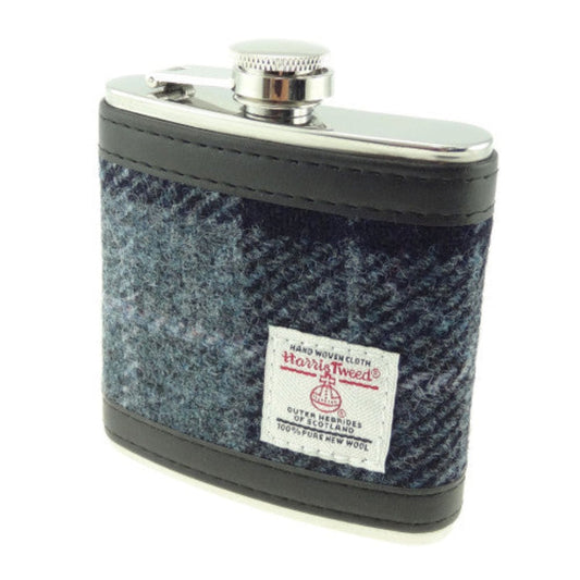 Harris Tweed | Hip Flask - Grey/Black Tartan