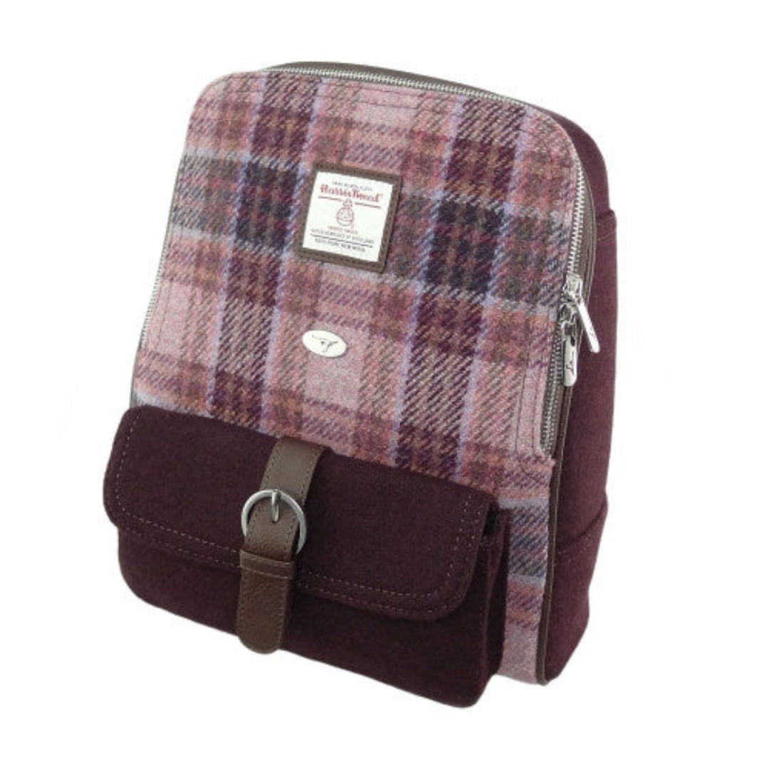 Harris Tweed | Naver Backpack - Orange/Burgundy Check