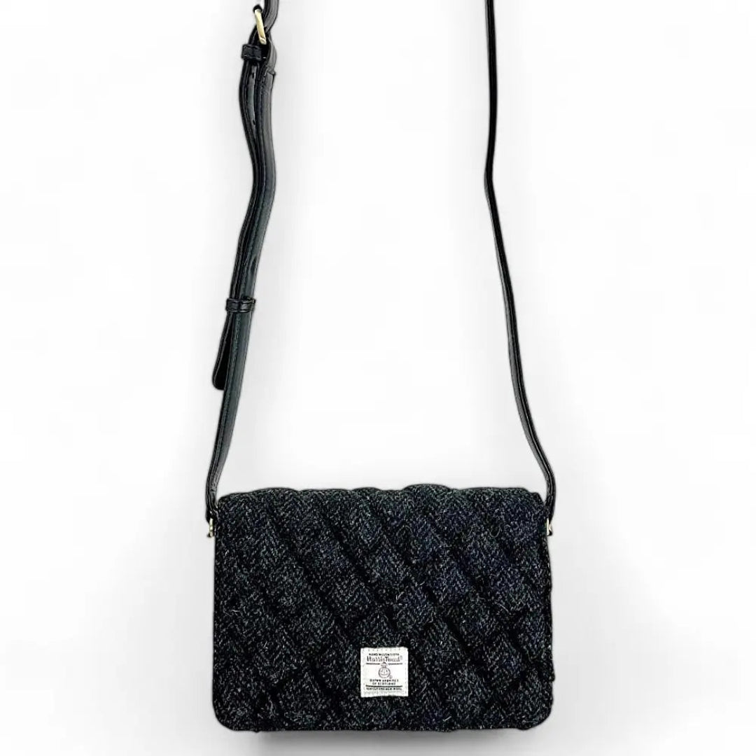Harris Tweed | Quilt Shoulder Bag | Charcoal