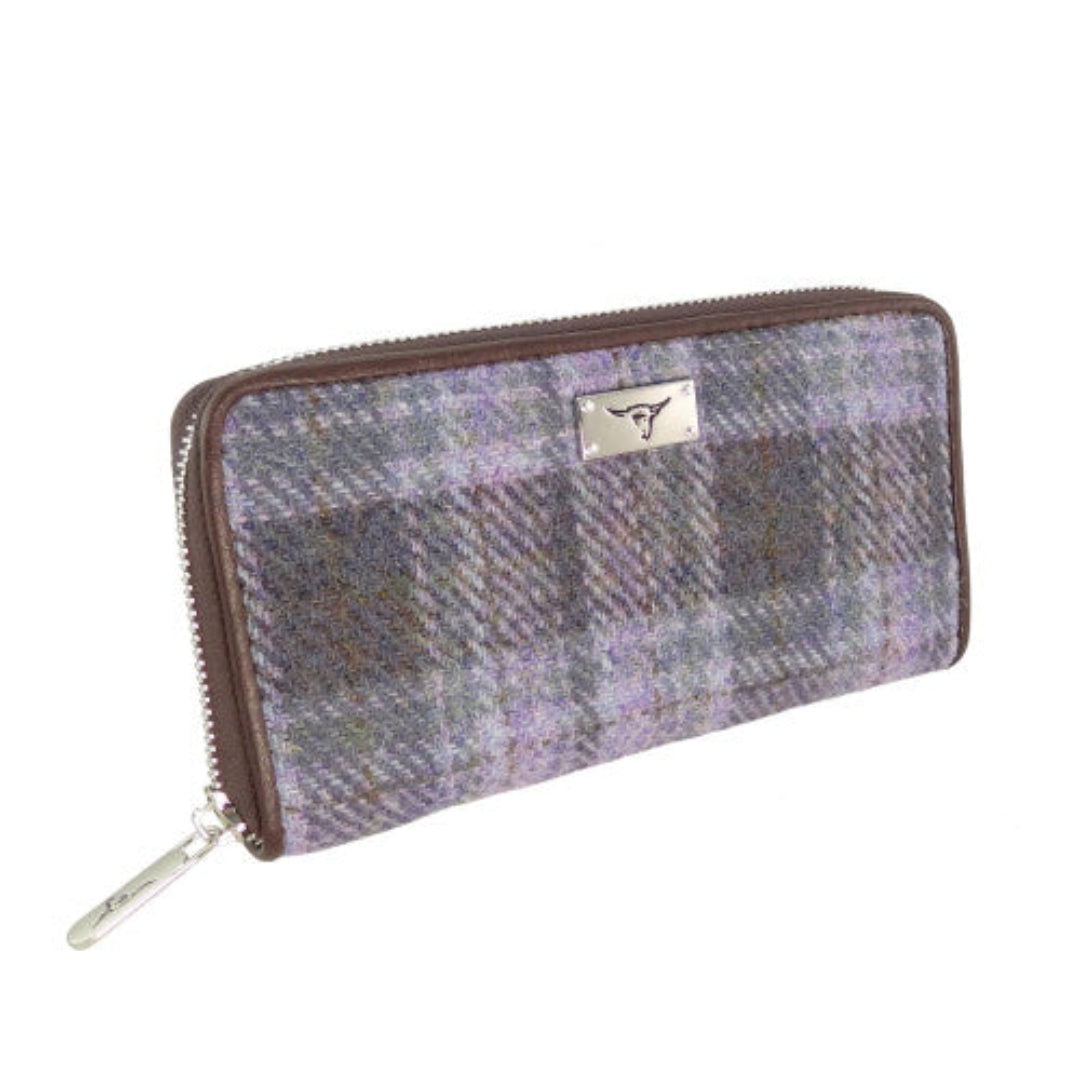 Harris Tweed | Staffa Zip Wallet - Soft Purple Tartan