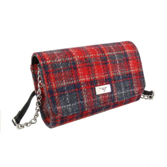 Harris Tweed | Strathy Handbag - Red & Grey Tartan