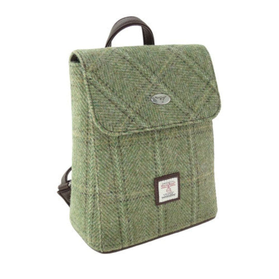 Harris Tweed | Tummel Mini Backpack - Green Herringbone Overcheck