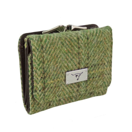 Harris Tweed | Unst Purse - Green Herringbone with Overcheck