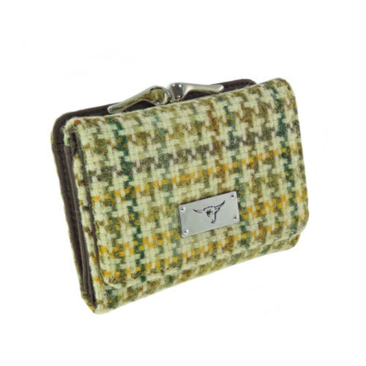 Harris Tweed | Unst Purse - Yellow, Green & Brown Dogtooth