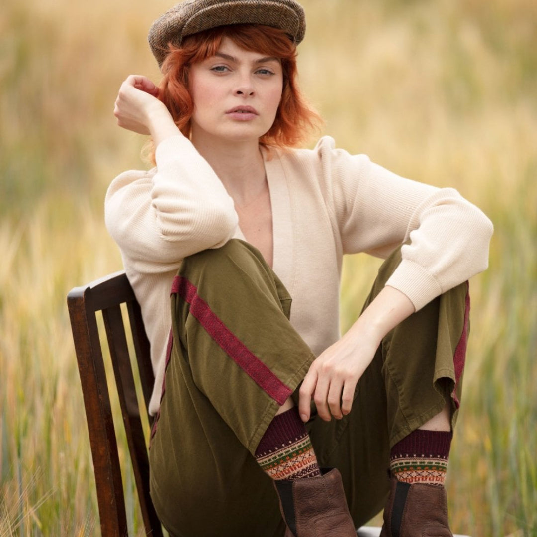House of Cheviot | Women's Fair Isle Socks - Mulberry