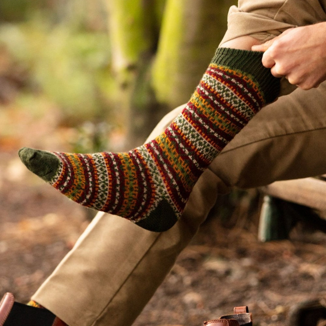 House of Cheviot | Fair Isle Socks - Spruce