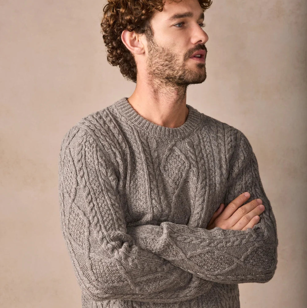 Irelands Eye | Carraroe Cashmere Cable Sweater - Rocky Ground