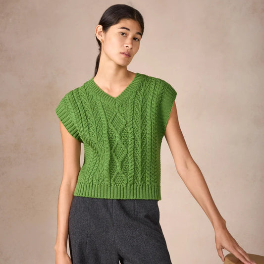 IrelandsEye | Sweetpea V-neck Diamond Vest - Moss