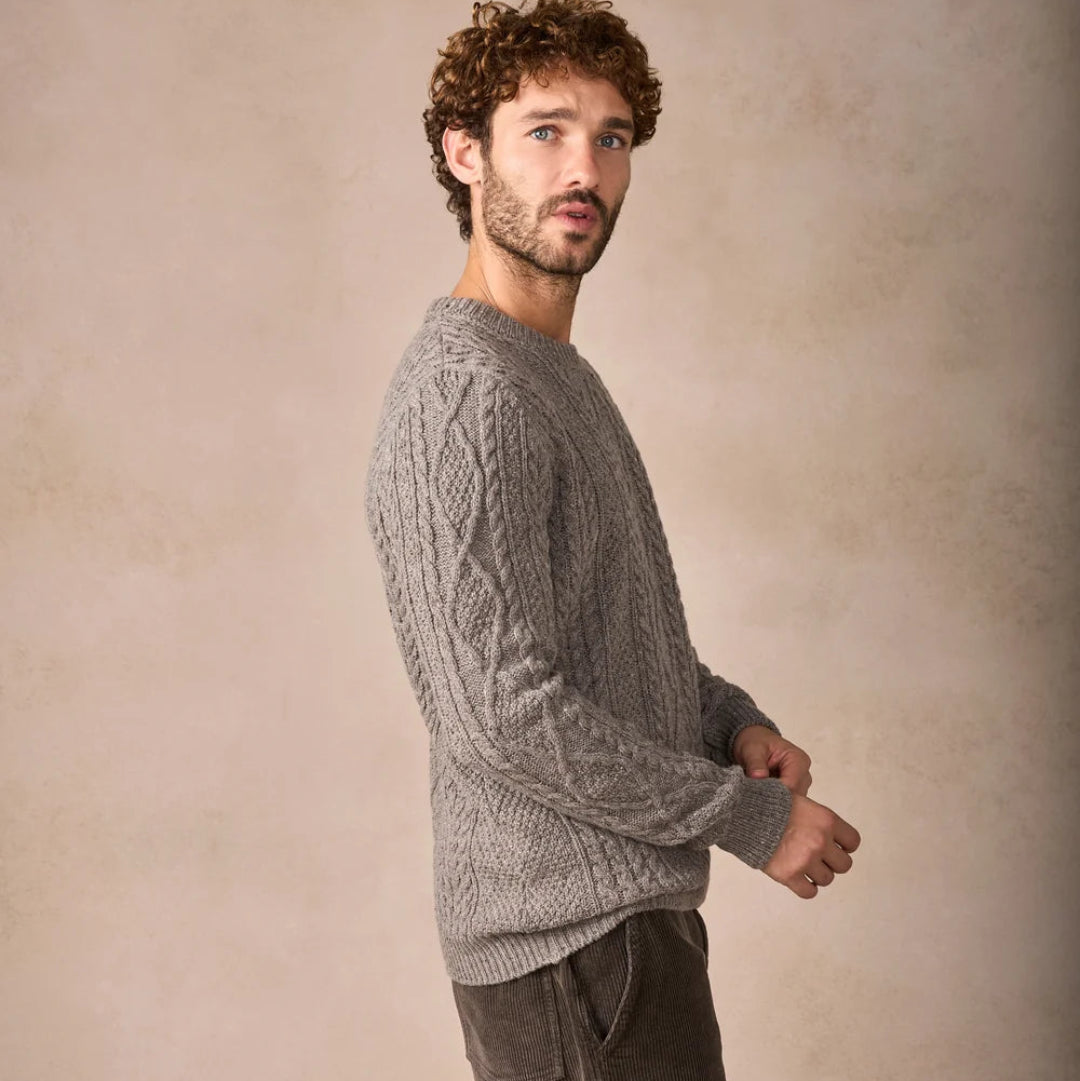 Irelands Eye | Carraroe Cashmere Cable Sweater - Rocky Ground