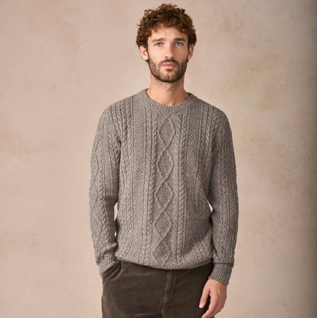 Irelands Eye | Carraroe Cashmere Cable Sweater - Rocky Ground
