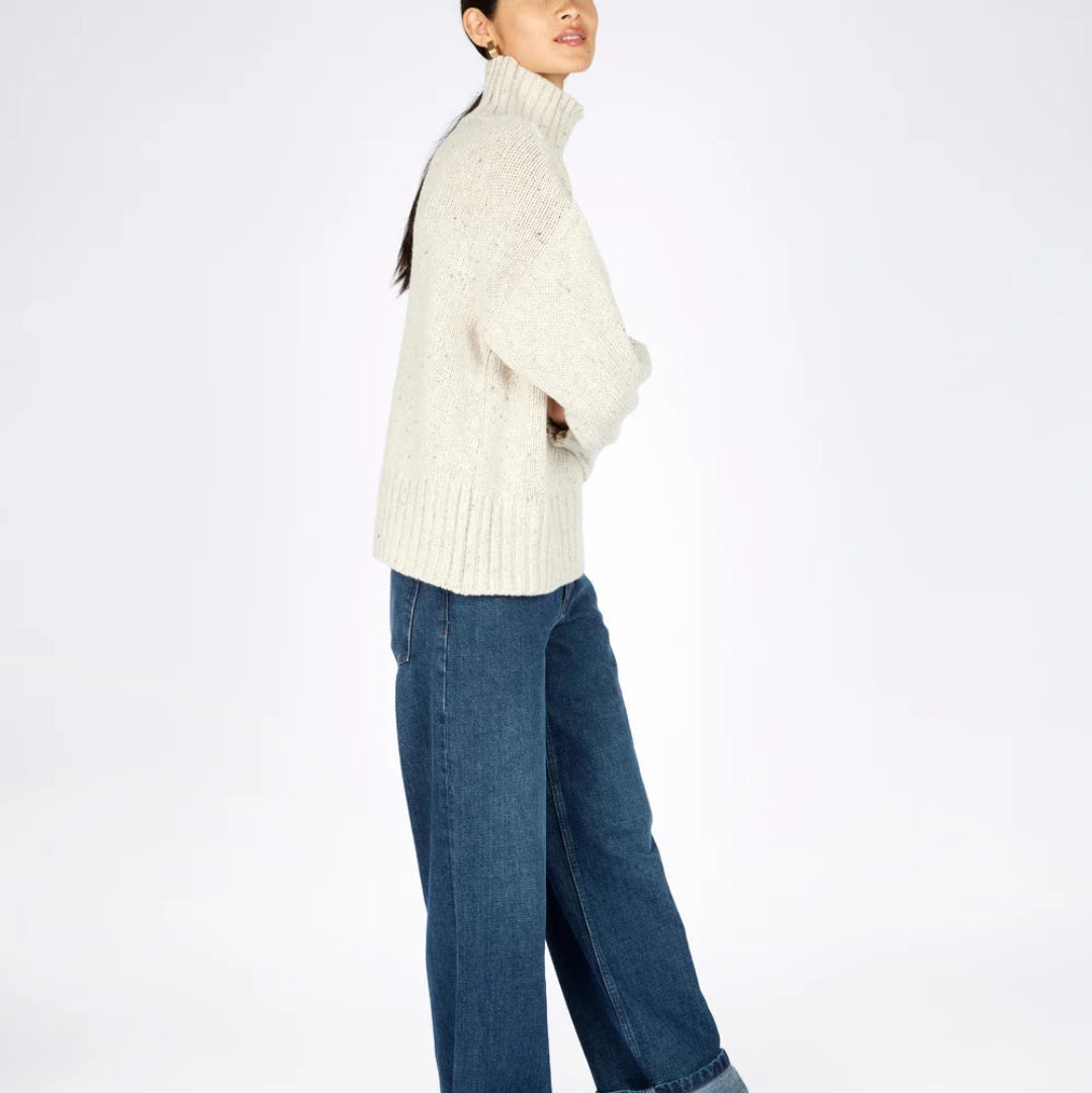 Irelands Eye | Paige Polo Neck Sweater - Chalkstone