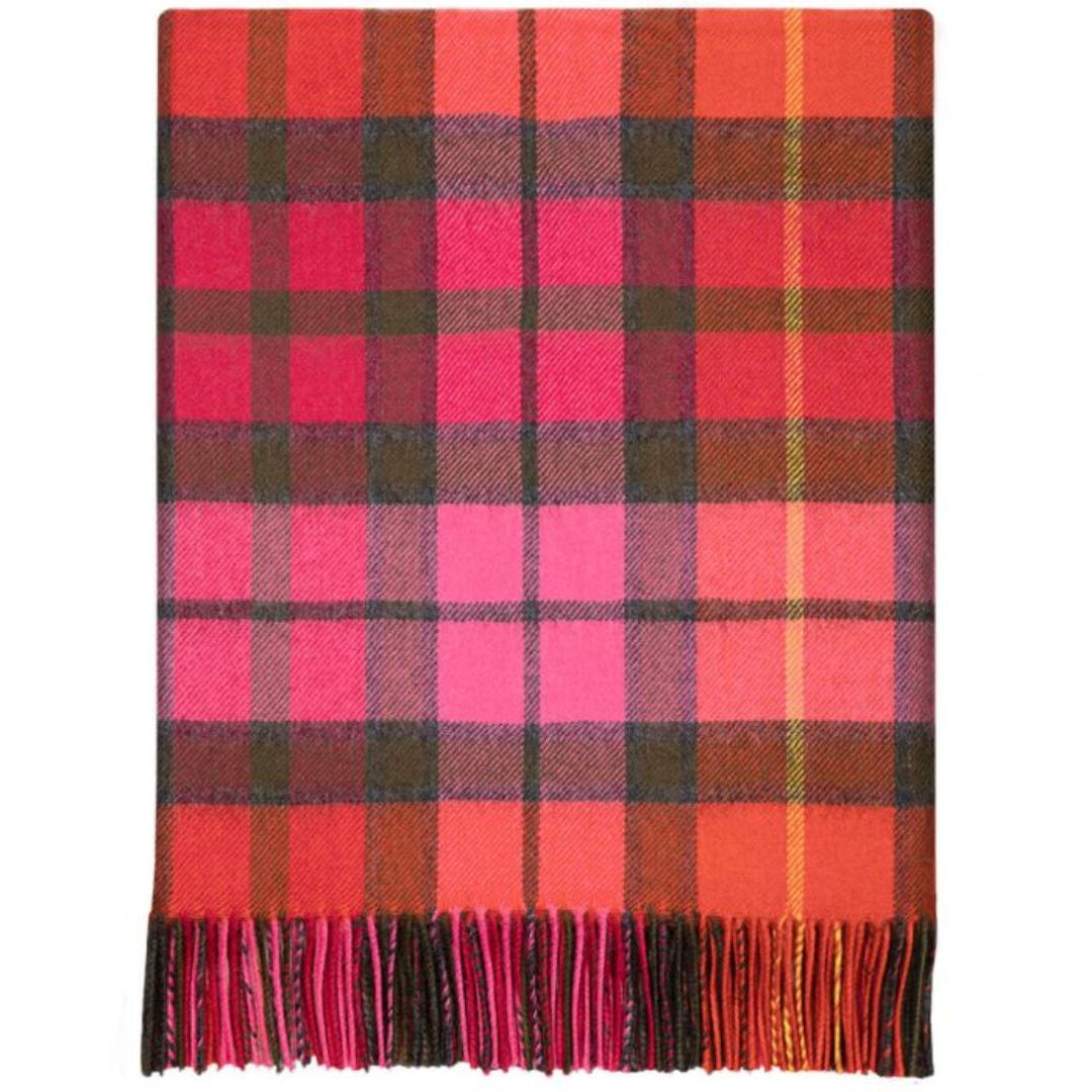 Lochcarron | Tartan Lambswool Blanket - Buchanan Rose
