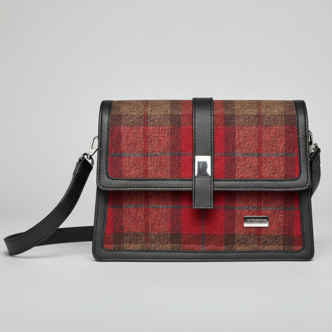 Mucros Aoife Tweed Handbag 207 Red Brown