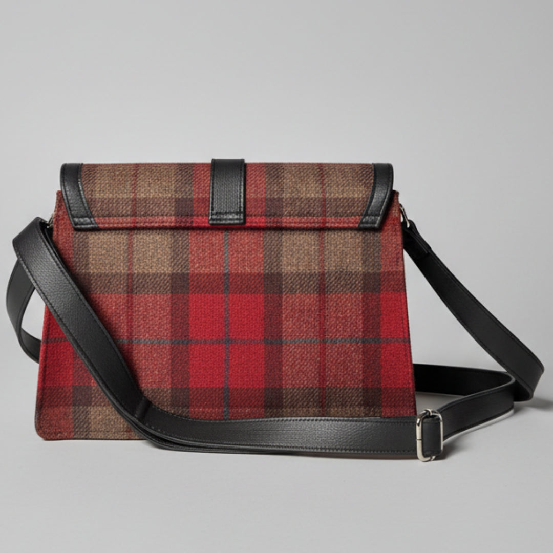 Mucros Aoife Tweed Handbag 207 Red Brown