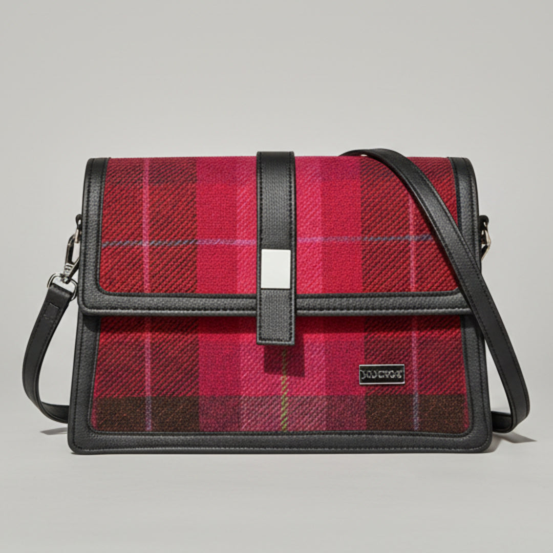 Mucros Aoife 223 Tweed Handbag Pink Plaid