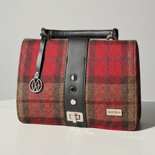 Mucros Fiona Tweed Handbag 207 Red Brown jpg