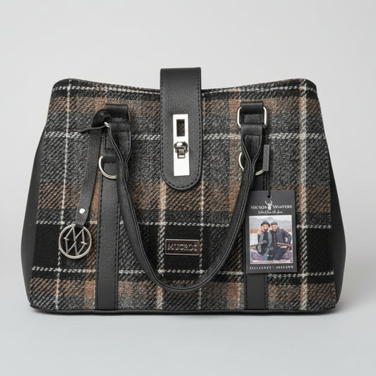 Mucros Jessica Tweed Handbag 21 Black/Brown