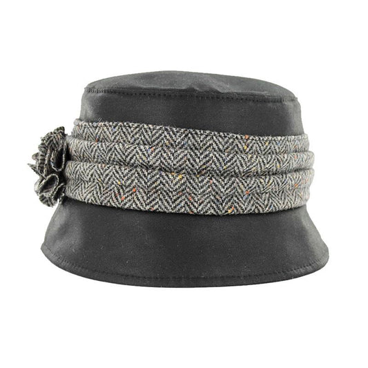 Mucros kate wax womens bucket hat black