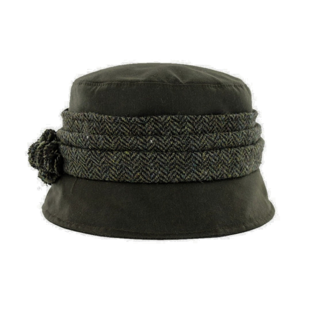 Mucros kate wax womens hat olive flower