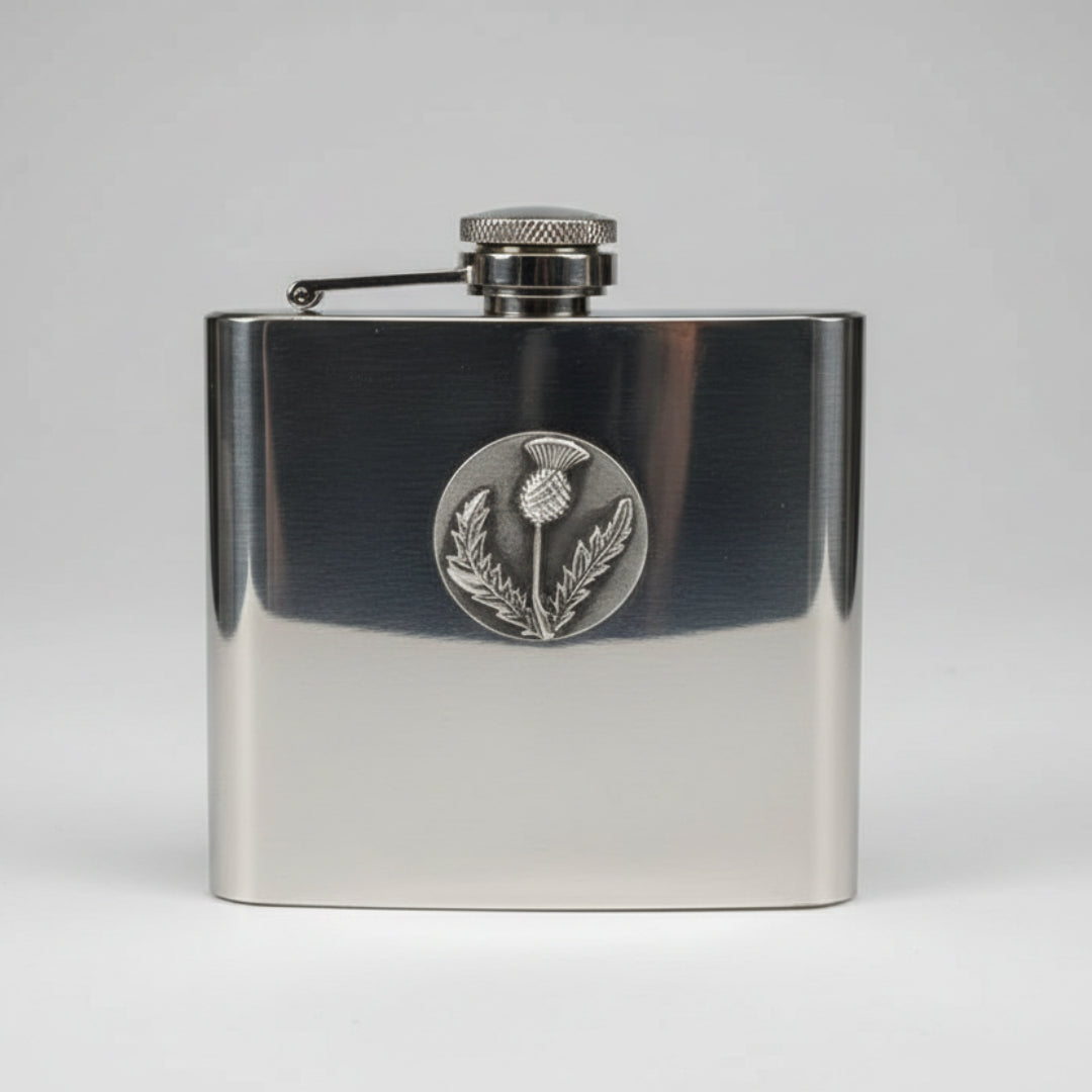 Mullingar Pewter | Hip Flask - Thistle 5 oz.