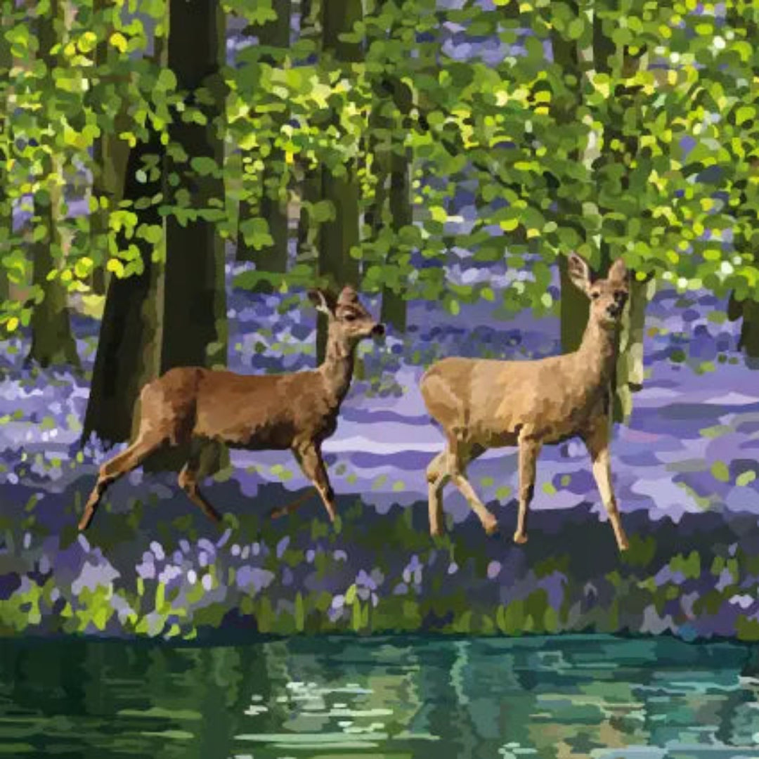 Periodic Society Deer and Bluebells Greeting Card