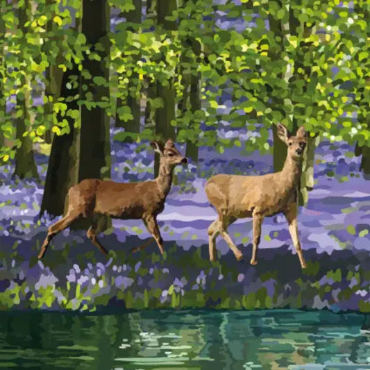 Periodic Society Deer and Bluebells Greeting Card