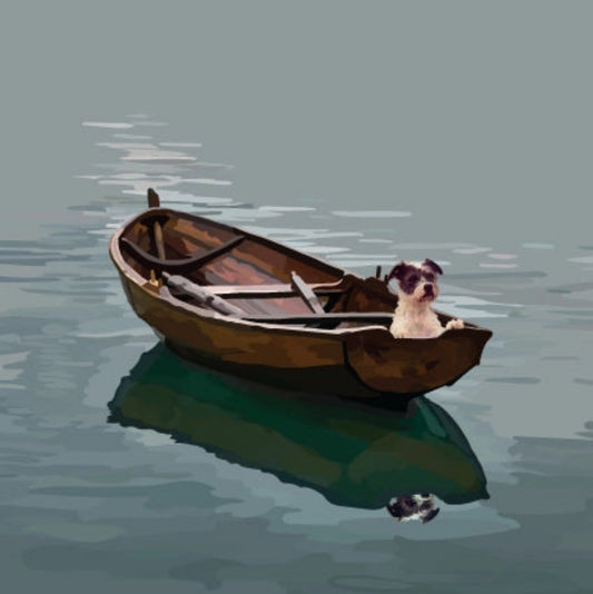 Periodic Society Dog and Boat Greeting Card