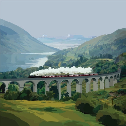 Periodic Society Glenfinnan Viaduct Greeting Card train harry potter