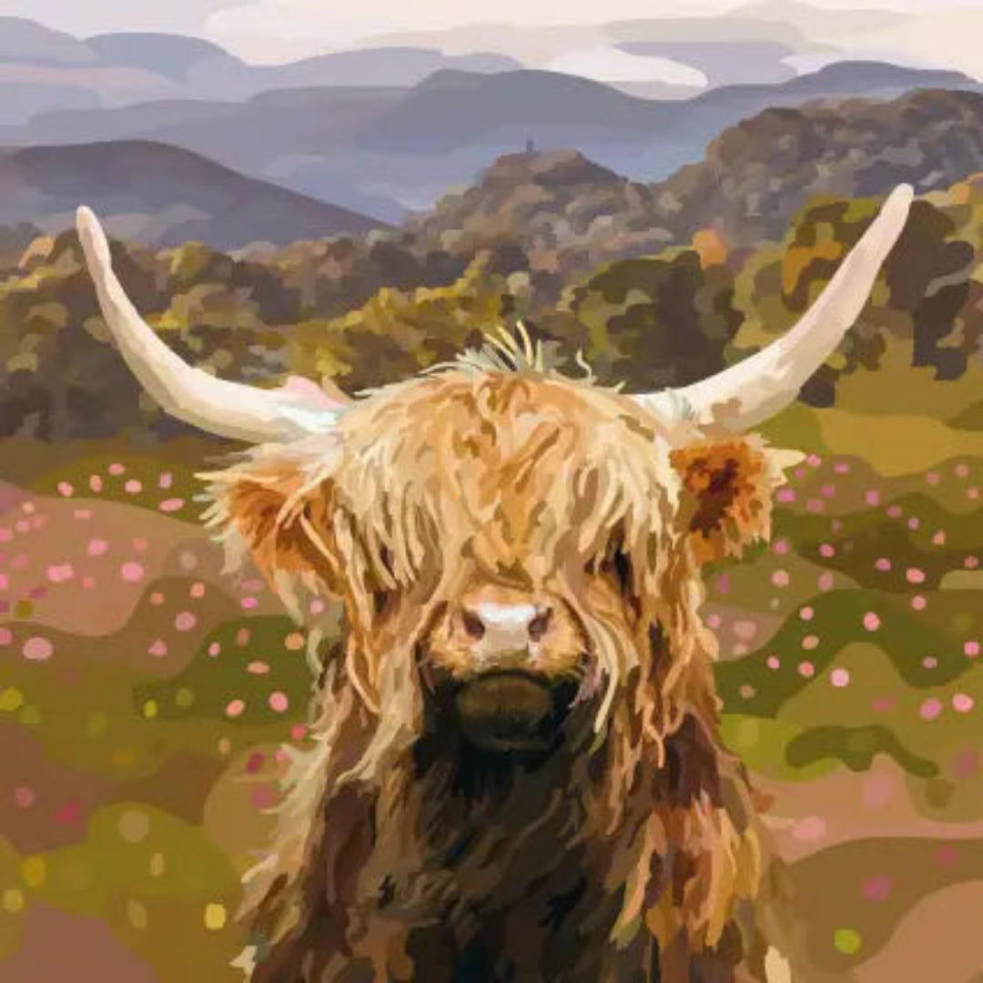 Periodic Society Highland Cow & Heather Greeting Card
