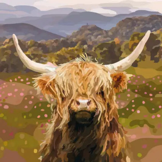 Periodic Society Highland Cow & Heather Greeting Card