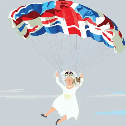 Periodic Society Queen & Parachute Greeting Card Funny